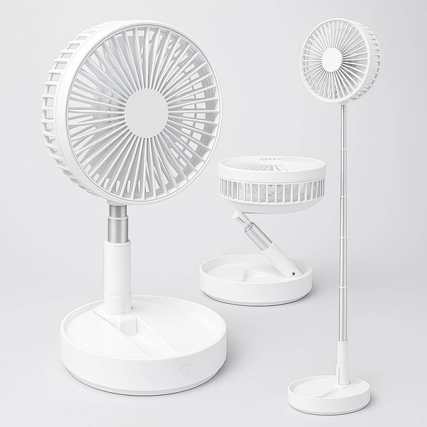 TELESCOPIC ELECTRIC DESKTOP FAN, HEIGHT ADJUSTABLE, FOLDABLE & PORTABLE FOR TRAVEL/CARRY | SILENT TABLE TOP PERSONAL FAN FOR BEDSIDE, OFFICE TABLE (Battery Not Include) - dailyneed.life