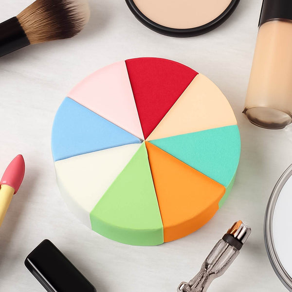 Makeup Sponge Triangle Shaped Mix Colour Cosmetic Puff (8 Pcs Set) - dailyneed.life