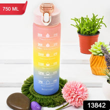 Plastic Colorful Motivational Water Bottle with Straw (750 ML) - dailyneed.life
