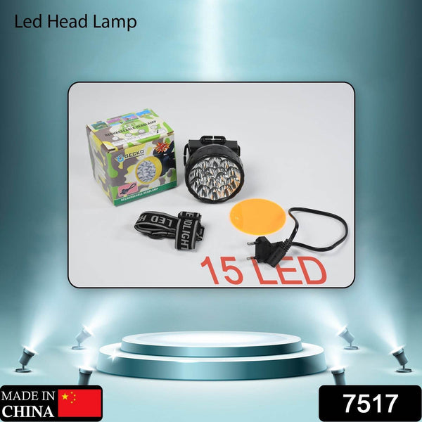 Head Lamp 15 Led Long Range Rechargeable Lamp Use For Camping, Hiking - dailyneed.life