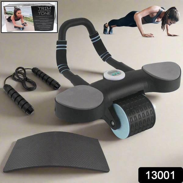 Abdominal Wheel Roller Widened Elbow Support Roller with Timer & Skipping Rope (1 Set) - dailyneed.life