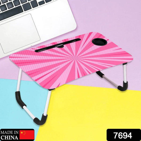 Barbie Design Foldable Study & Laptop Table for Children with Tablet Slot & Cup Holder - dailyneed.life