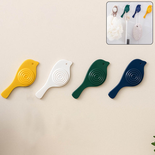 Bird Hook self Adhesive Hooks Wall Mounted Hook Shower Towel Hook Hat Hooks Rack Coat Hook Door Back Hook Adhesive Hooks for Wall Novelty Wall Hook (4 Pc Set) - dailyneed.life