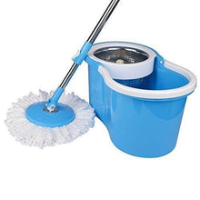 Heavy Duty Microfiber Spin Mop with Plastic Bucket & Rotating Steel Pole Head - dailyneed.life