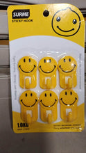 Plastic Self-Adhesive Smiley Face Hooks, 1 Kg Load Capacity (6pcs) - dailyneed.life