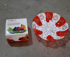 Folding Fruit Basket with Hanging Stand – Lotus Shape Tray for Fruits & Vegetables (1 Pc) - dailyneed.life