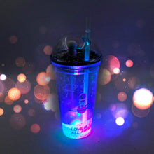 LED Glow Light, Design Printed Insulated Double Wall Plastic Tumbler Cups With Straws 13oz Theming Astronaut in Space Travel Tumbler Freezer Mug Drinking Cups for Boys and Girls School/Tuition/Gym/ Picnic (Pack Of 1) - dailyneed.life