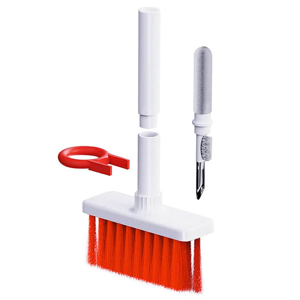 5in1 Multi-Function Soft Dust Clean Bush for Computer Cleaning, with Corner Gap Duster Keycap Puller Remover for Gamer Pc (White) - dailyneed.life