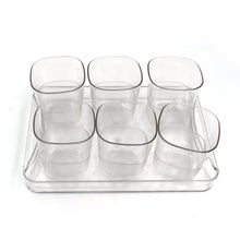 6pc Glasses Set With tray Stylish Transparent Water Glass / Juice Glass / Beer Glass / Wine Glass Plastic Glass Set - dailyneed.life