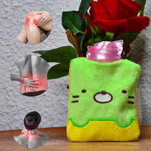 Green Kitty Hot Water Bag with Cover for Pain Relief & Warmth - dailyneed.life