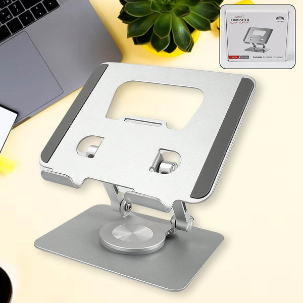 Aluminum Alloy 360°Rotating Bracket, Adjustable Tablet Stand, Portable Foldable Ergonomic Tablet Support - dailyneed.life