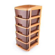 5tier Plastic Modular Drawer System For Multiple Use (Brown colour) - dailyneed.life