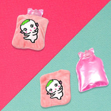 Pink Cartoon Small Hot Water Bag with Cover for Pain Relief - dailyneed.life