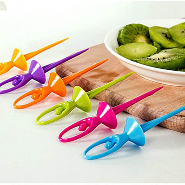 Dancing Doll Fruit Fork Cutlery Set with Stand Set of 6. - dailyneed.life