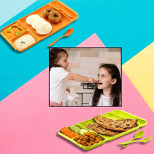 4-Compartment Plastic Dish Set with Spoon & Fork – Versatile Dinner & Pav Bhaji Plate - dailyneed.life