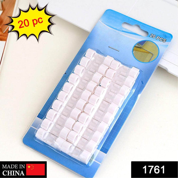 Self Adhesive Cable Clips Wire Manage Holder Sticky Mount-Round Plastic Cable Cord - Pack of 20 - dailyneed.life