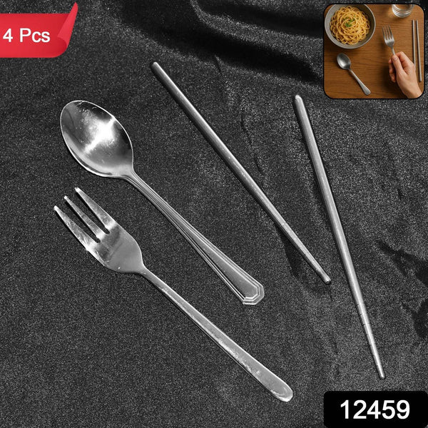 Stainless Steel Cutlery Spoon, Fork & Pair of Chopstick Set - dailyneed.life