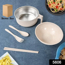 Rice Bowl Noodle Set – 6 Pcs with Lid, Handle & Cutlery - dailyneed.life