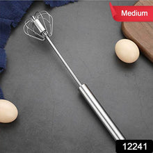 Medium Stainless Steel Egg Whisk, Hand Push Rotary Whisk Blender (1 Pc / 30 Cm) - dailyneed.life