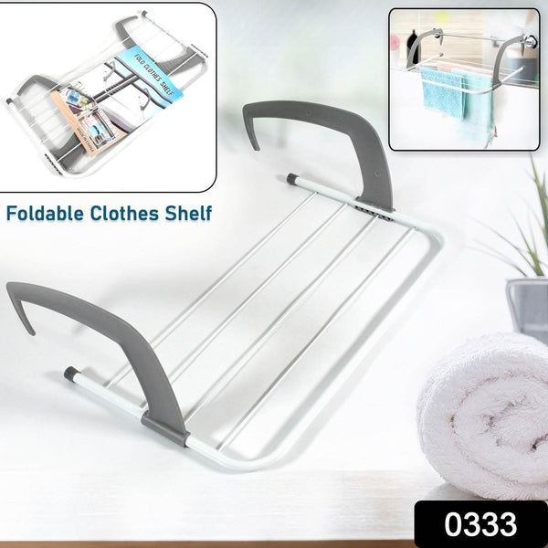 Metal Steel Folding Drying Rack for Clothes Balcony Laundry Hanger for Small Clothes Drying Hanger Metal Clothes Drying Stand, Socks and Plant Storage Holder Outdoor / Indoor Clothes-Towel Drying Rack Hanging on The Door Bathroom - dailyneed.life
