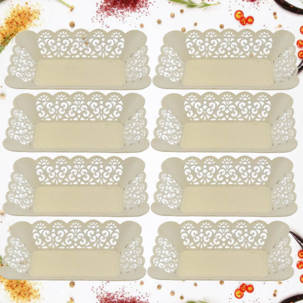 Rectangle Plastic Dinner Plate Snacks / Breakfast, Restaurant Serving Trays Home School Coffee Hotel Kitchen Office (8 Pcs Set) - dailyneed.life