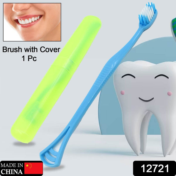 2-in-1 Soft Toothbrush & Tongue Cleaner for All Ages (1 Pc, With Cover) - dailyneed.life
