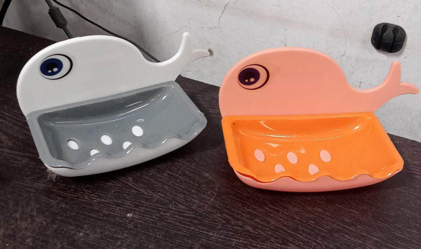 Fish Shape Wall-Mounted Double Layer Soap Holder for Bathroom & Kitchen - dailyneed.life