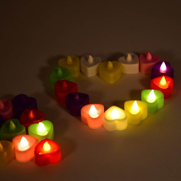 HEART LED FESTIVAL TEALIGHT WITH BATTERY OPERATE, Diwali ( 24PCS ) - dailyneed.life