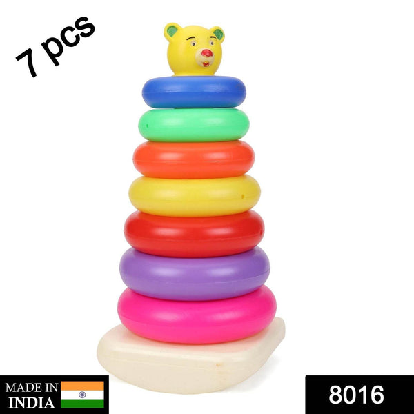 Plastic Baby Kids Teddy Stacking Ring Jumbo Stack Up Educational Toy 7pc - dailyneed.life