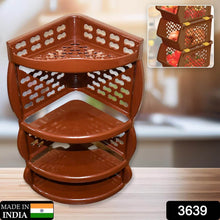 Multi Purpose Plastic Corner Rack a Stylish Storage Shelf for Kitchen / Living Room / Bathroom (1 Pc / 3 Layer ) - dailyneed.life
