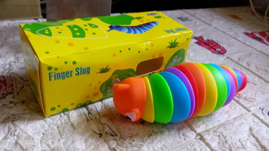 3D Rainbow Color Plastic Slug Fidget Toys, Stress Relieving Toy, Sensory Slug Toy for Boys and Girls, Finger slug Toy, for Autistic, Caterpillar Fidget Toys Stress Relief Gifts for Toddlers Kids Adults (1 Pc) - dailyneed.life