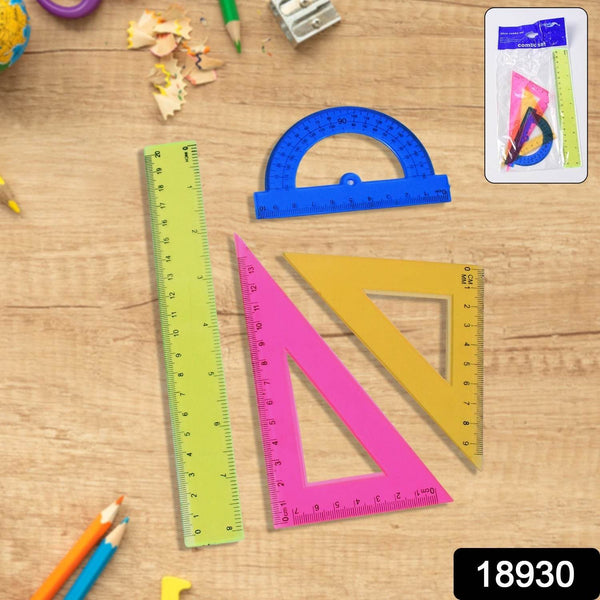4-Piece Geometry Set, Triangle Ruler Protractor Straight Ruler - dailyneed.life