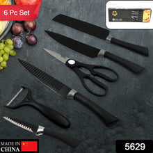 6 Pieces Professional Kitchen Knife Set, Meat Knife, Chef's Knife with Non-Slip Handle for Home, Kitchen and Restaurant with Chef Peeler and Scissor (Stainless Steel / 6 Pcs Set) - dailyneed.life