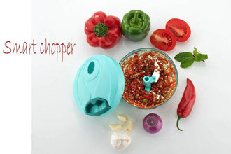 Manual Stainless Steel Blades Compact Hand Held Vegetable Chopper / Slicer (Brown Package Box) - dailyneed.life