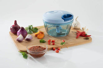 Manual Stainless Steel Blades Compact Hand Held Vegetable Chopper / Slicer (Brown Package Box) - dailyneed.life