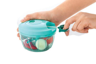 Manual Stainless Steel Blades Compact Hand Held Vegetable Chopper / Slicer (Brown Package Box) - dailyneed.life