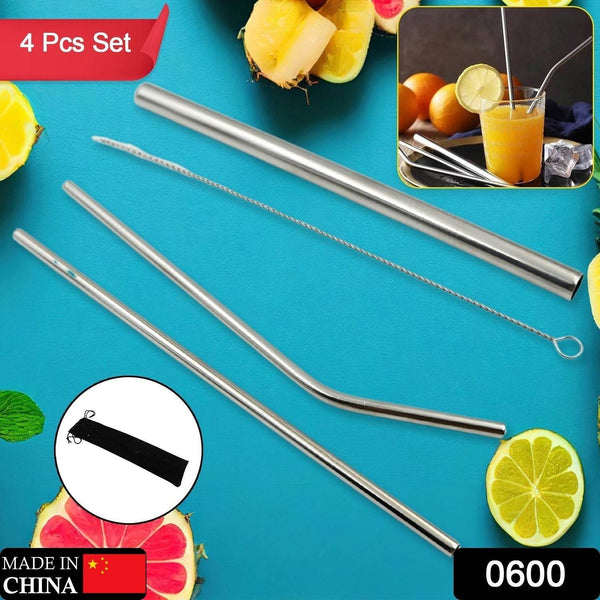 Reusable Stainless Steel Straws with Case for Drinking (4 Pc, Eco-Friendly) - dailyneed.life