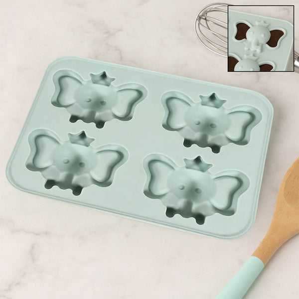Silicone Cartoon Shape 4 Grid Ice Cube Tray Ice Cube Molds Trays Small Cubes Tray For Fridge, Flexible Silicon Ice Tray (1 pc) - dailyneed.life