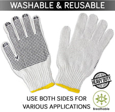 Unisex Knitted / Sewing Cotton Plain Hand Gloves Raw White - dailyneed.life