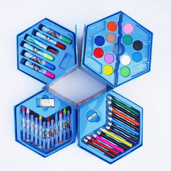 46 Pcs Plastic Art Colour Set with Color , Crayons, Oil Pastel and Sketch Pens - dailyneed.life