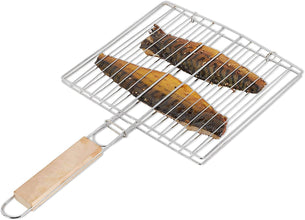 Kitchen Square Roaster Grill Barbecue Grill with Wooden Handle - dailyneed.life