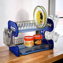 STAINLESS STEEL DRAIN BOWL STORAGE RACK HOLDER PLATE DISH CUTLERY CUP RACK WITH TRAY KITCHEN SHELF STAND - dailyneed.life