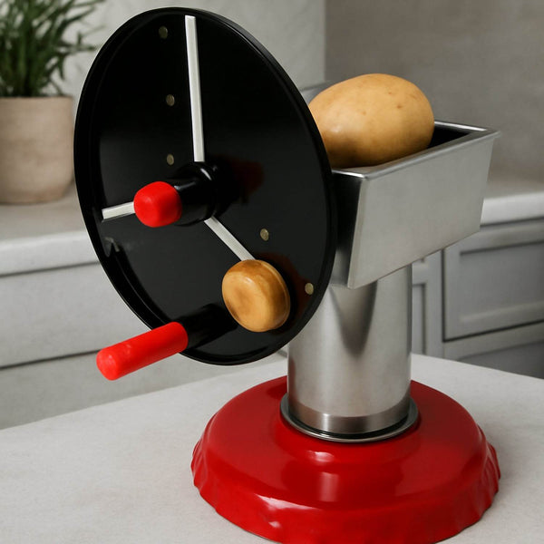 Stainless Steel Chips Maker and Vegetable Slicer for Kitchen Potato Slicer Graters and Chippers. Chips Maker is Suitable for Vegetable Cuttings. Chips Maker Consist Hard Coated Iron Wheel and Stand. - dailyneed.life