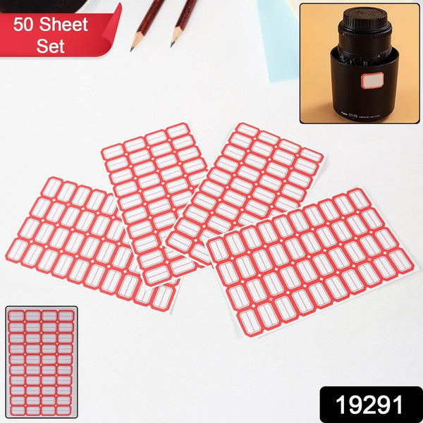 Multipurpose Blank Label Sticker Sheets Red Border Self-Adhesive Writable Stickers for Bottles (50 Sheet) - dailyneed.life