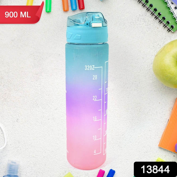 Plastic Colorful Motivational Water Bottle with Straw (900 ML) - dailyneed.life