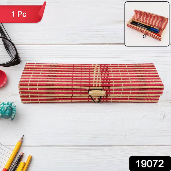 Multi-Purpose Handcrafted Bamboo Mat Style Pen Pencil & Makeup Box (1 Pc) - dailyneed.life