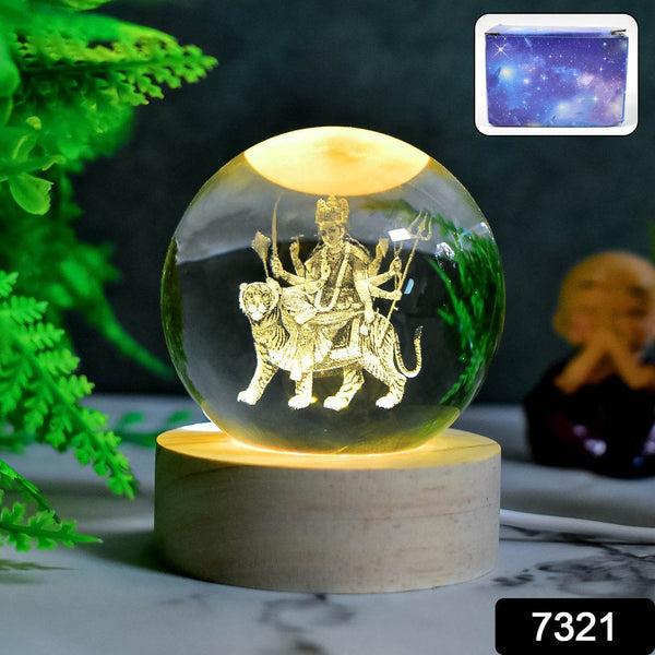 Ambaji 3D Crystal Ball lamps With Base (1 Pc) - dailyneed.life