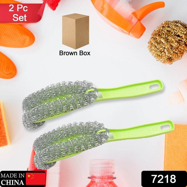 Wire Kitchen Washing Brush, Plastic Small Brush, Cleaning Brush, Bend Handle Pot Washing Brush (2 Pc) - dailyneed.life