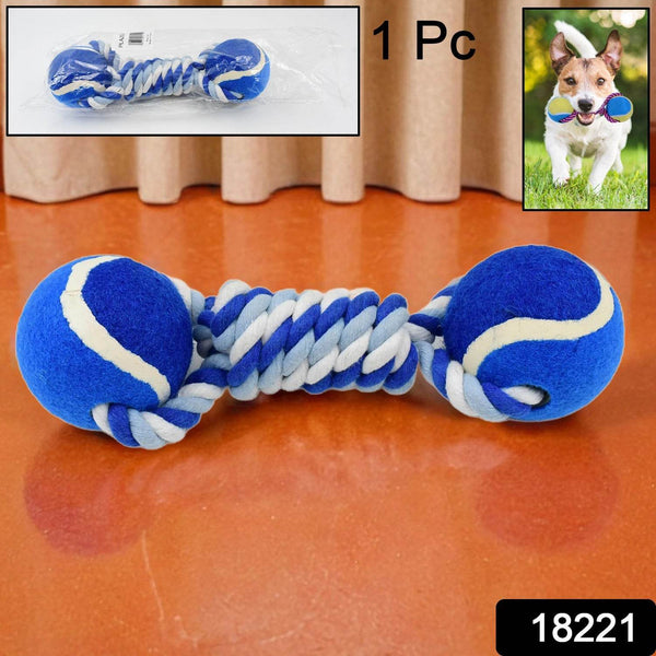 Durable Cotton Rope Dog Toy Two-Way Ball Design (1 Pc) - dailyneed.life