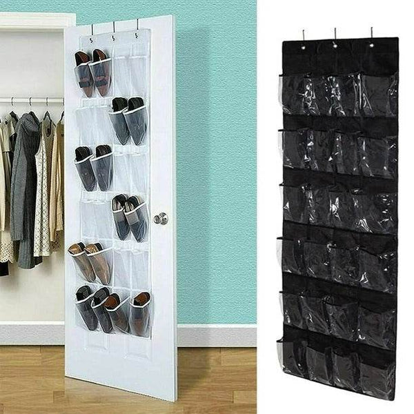 24 Grid Over the Door Shoe Organizer Rack Hanging Storage Space Saver (1 Pc) - dailyneed.life